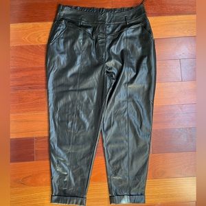 Faux leather pants with tapered legs size 20